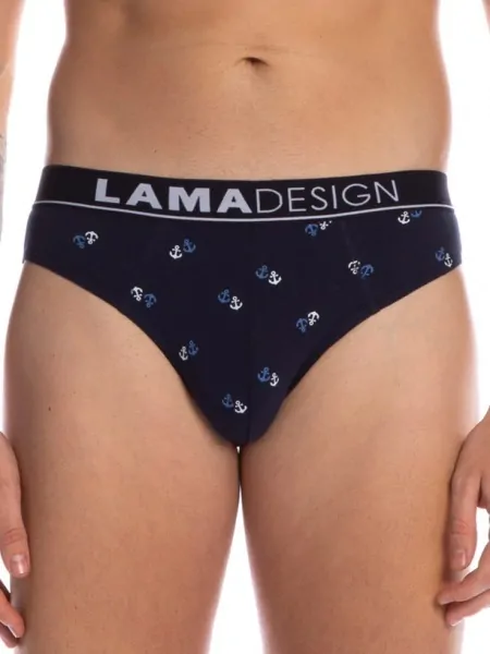 Set of men's cotton slip-on shorts with print (2 pcs blue, light blue) Lama M-1014SD
