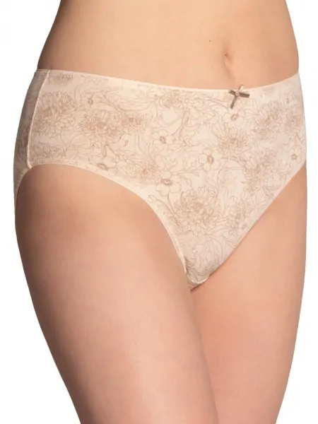 Set of women's classic colored cotton panties slips with high waist Lama L-120BI-92EX 3-pack