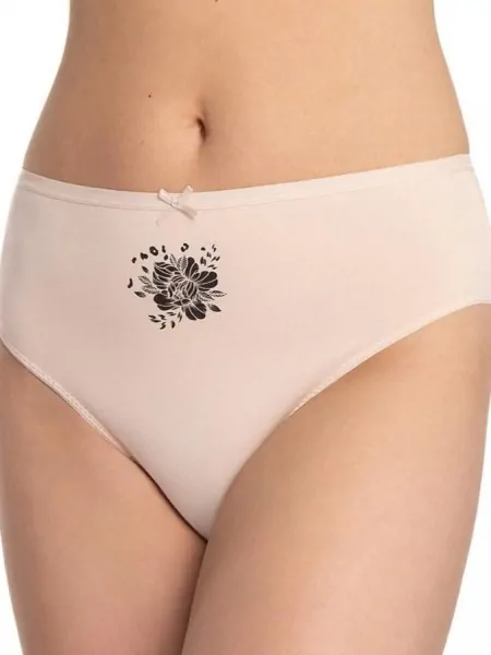 Set of women's closed cotton panties slips with high waist Lama L-127BI-31EX 3-pack, size 2XL