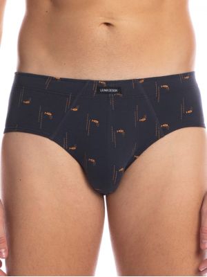 A set of men's cotton slips with a print (2 pcs in black and blue) Lama M-1015CL