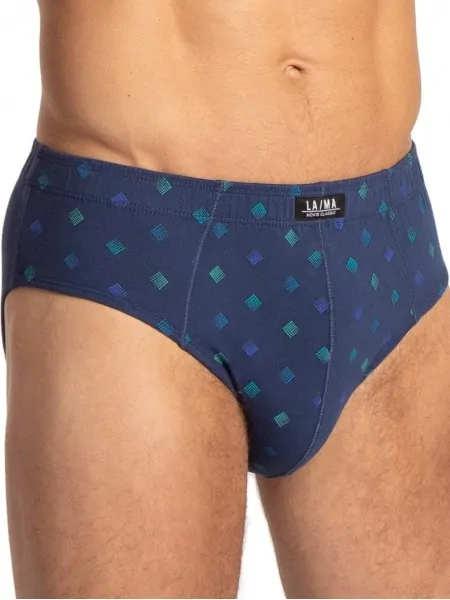 Set of classic patterned men's cotton briefs Lama Clasic M-110CL-23 3-pack, size 3XL-4XL