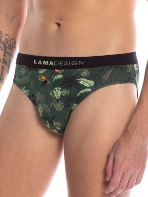 На картинке изображено - Комплект мужских хлопковых трусов слип (2 шт зелёного и чёрного цветов) Lama M-999SD | фото 1