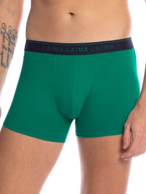 A set of men's cotton boxer shorts in plain colors (3 pcs in green, black and blue) Lama M-1025SZG 3-PACK