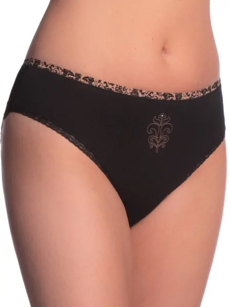 Lama L-1604BI Women's Cotton Bikini Briefs with Lace at the Back, 2XL