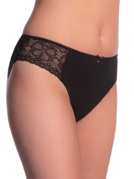 Lama L-1606BI Women's Cotton Bikini Briefs with Lace Sides