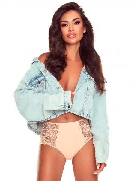Трусы Lapinee Anastasia 5049 с высокой талией, кружевные бока, хлопок