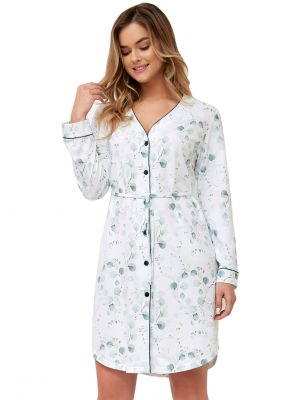 Women's short cotton dressing gown / nightgown Leveza Selena 1248
