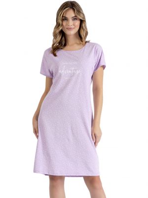 На картинке изображено - Женская ночная сорочка из мягкого хлопка с короткими рукавами Leveza Holi 1425 | фото 1