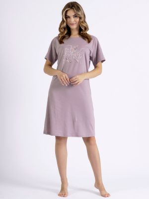 text_img_altComfortable, soft, loose-fitting cotton nightgown in heather beige Leveza Sissi 1422text_img_after1