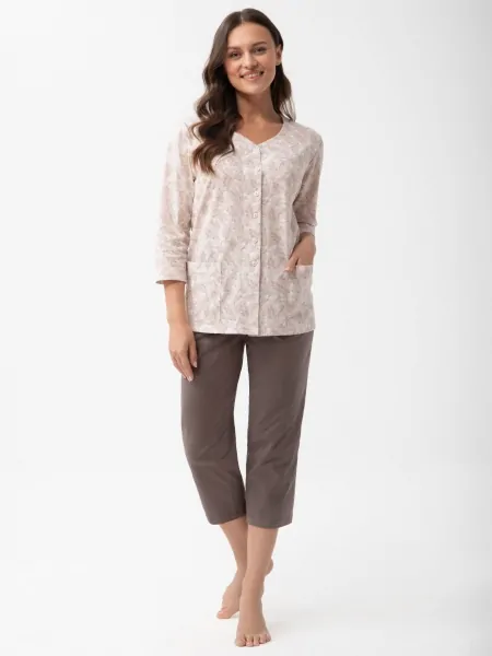 Women's Cotton Pyjama with Button-Up Top Luna 1305