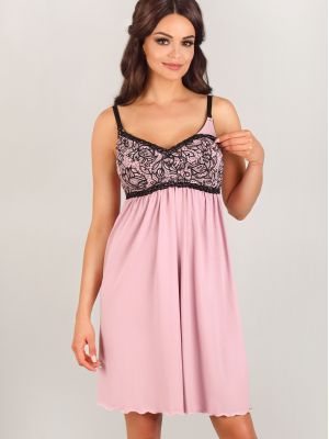 Женская ночная сорочка/домашнее платье для беременных и кормящих мам Lupoline 3007 MK