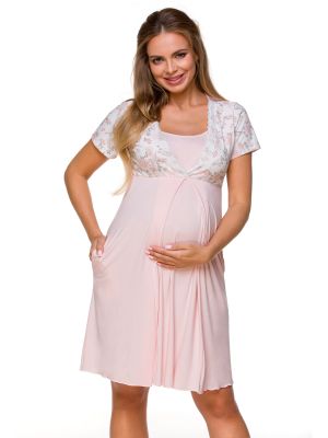 На картинці зображено - Жіноча нічна сорочка з кишенями для вагітних Lupoline 3123 MK sale | фото 1