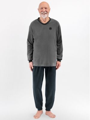 Мужская тёплая махровая пижама / домашний комплект с длинными рукавами из мягкого хлопка Martel 414 Ryszard