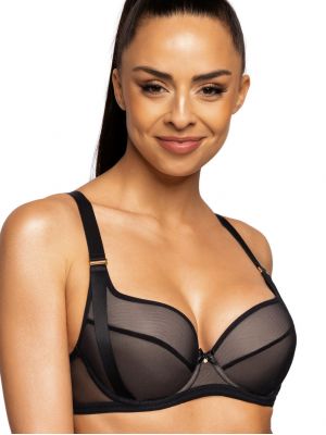 Black micro mesh push-up bra with cotton lining Mat 0201/11 Denise