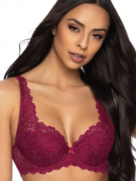 Ущільнений мереживний бюстгальтер Mat Carmela M-053/22 Burgund