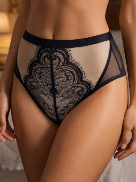 text_img_altMediolano Exclusive 19257 High-Waist Brazilian Briefs, Lace and Meshtext_img_after1