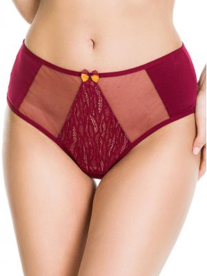 Women's slip panties burgundy color with lace back Mediolano Burgund 19122