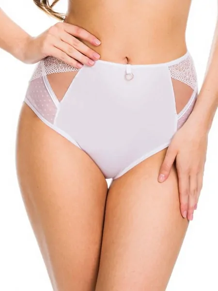 Elegant midi briefs for women with dotted micro mesh Mediolano 19057 Dots