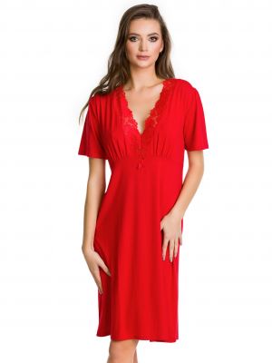 Women's nightgown in soft viscose with lace neckline Mediolano Etna 12011