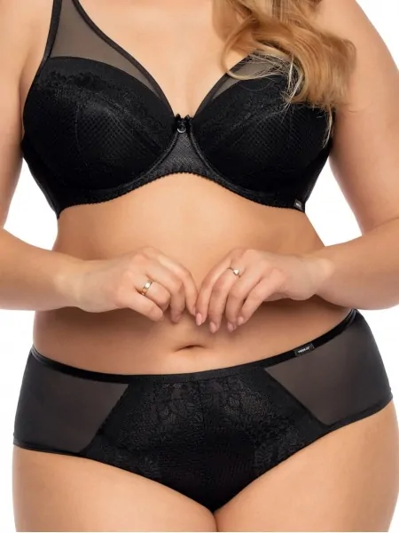 Жіночі трусики міді з мереживним декором Nipplex Casilda Black