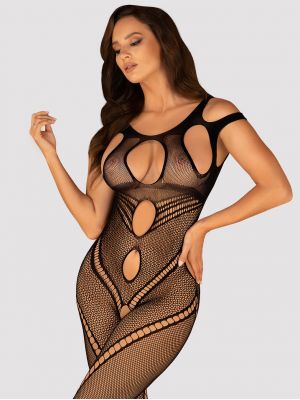 Sexy sheer bodystocking in stretch jersey mesh with seductive cutouts Obsessive G322