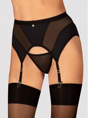 Black garter belt with transparent inserts Obsessive Chic Amoria