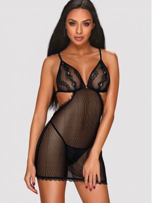Sexy night chemise with cut-outs & tong Obsessive Millagro