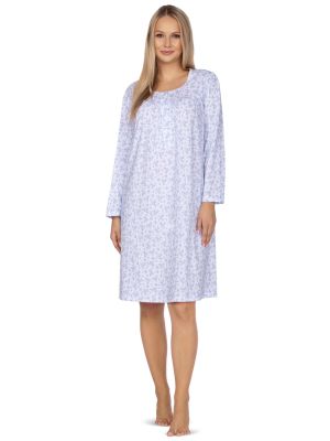 Women's short nightgown / loose-fitting home dress made of quality cotton with button fastening Regina 007