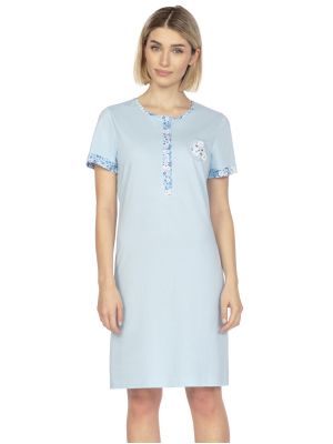 text_img_altWomen’s Above-Knee Carefree Button Cotton Nightshirt Regina 124text_img_after1