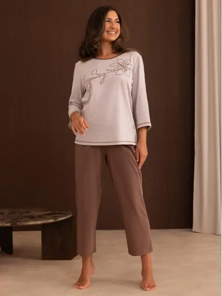 Regina 4015 Women's Pyjama Set with 7/8 Sleeves and 7/8 Trousers