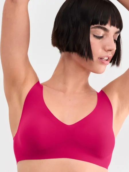 Бюстгальтер малинового цвета Sloggi Zero Feel 2.0 Soft Bra 00NW - бесшовный бралет со съёмными вкладками