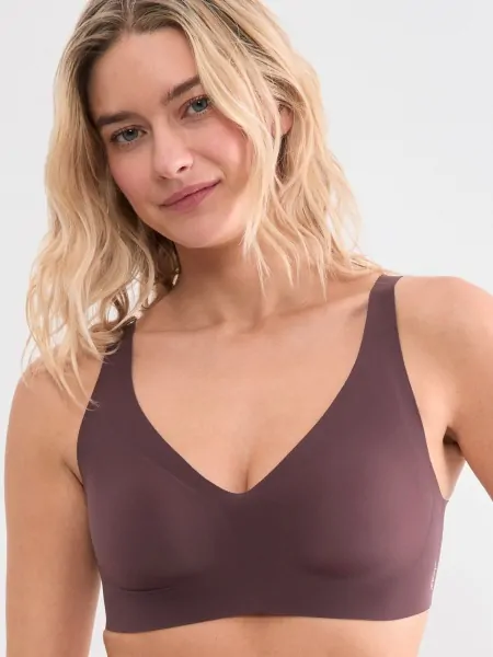 Бюстгальтер шоколадного цвета Sloggi Zero Feel 2.0 Soft Bra 7753 - бесшовный бралет со съёмными вкладками