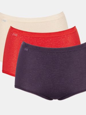 Женские высокие хлопковые трусики-шорты с плоскими швами (набор 3шт разных цветов)  Sloggi Basic Maxi Holiday