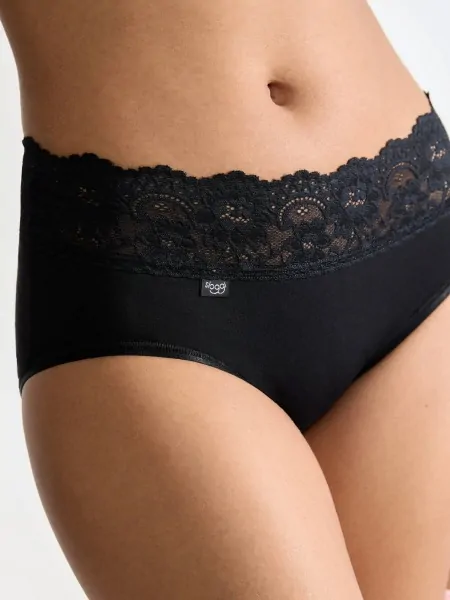 Закриті трусики з мережевим поясом Sloggi Romance Midi