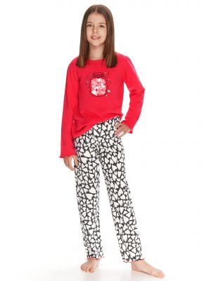 На картинке изображено - Детская хлопковая пижама / домашний комплект с длинными рукавами и забавным принтом для девочки Taro 2589 Livia 92-116 | фото 1