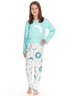 Children's cotton pajamas / home set with long sleeves and an original pattern for a girl Taro 2590 Livia 122-140