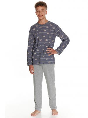 Children's cotton pajamas / home set with long sleeves and funny print for a teenage boy Taro 2625 Harry 146-158