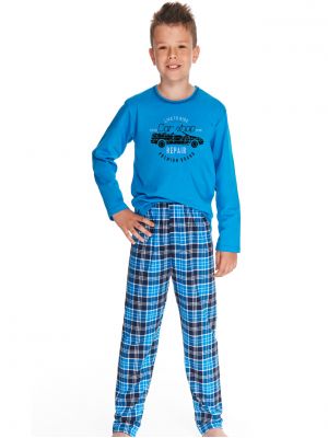 На картинке изображено - Детская хлопковая пижама / домашний комплект с длинным рукавом и ярким принтом для мальчика Taro 2650 Mario 86 - 116 | фото 1