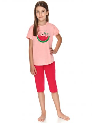 Детская хлопковая пижама / домашний комплект с ярким принтом для девочки Taro 2710 KR Valentina 122-140