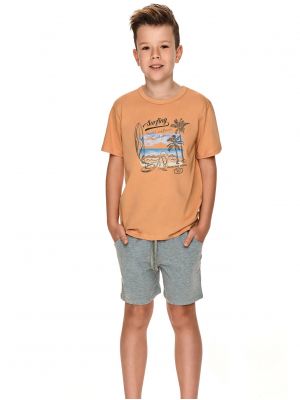 Детская хлопковая пижама / домашний комплект с принтом для мальчика Taro 2748 KR Wadim 104-140