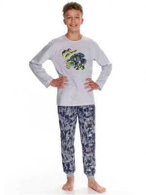 На картинці зображено - Дитяча бавовняна піжама / домашній комплект з довгими рукавами та яскравим принтом для хлопчика підлітка Taro Massimo 146-158 | фото 1