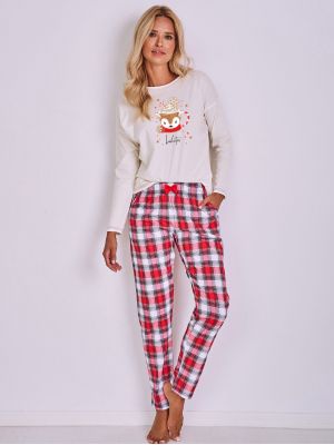 Women's cotton pajamas / home set with Christmas print for teen girl Taro 2829 Holly