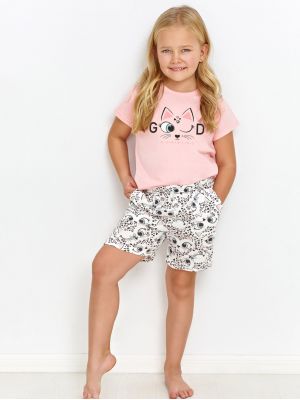 Дитяча бавовняна піжама / домашній комплект для маленької дівчинки із забавним принтом та з кишенями Taro 2901 Lexi 86-116