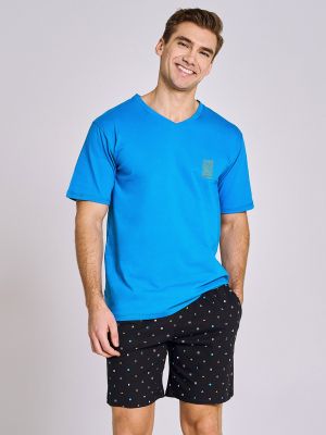 Men's Cotton Pajama Set with Shorts Taro 3190 Ryan (Size M-XL)
