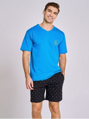 Men's Cotton Pajama Set with Shorts Taro 3191 Ryan (Size 2XL-3XL)
