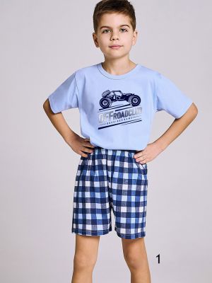 На картинці зображено - Домашній комплект / бавовняна піжама для хлопчика Taro 3205 Owen 122-140 | фото 1