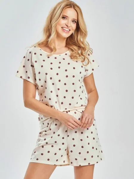 Хлопковая женская пижама в горошек с шортами Taro 3528 Selina