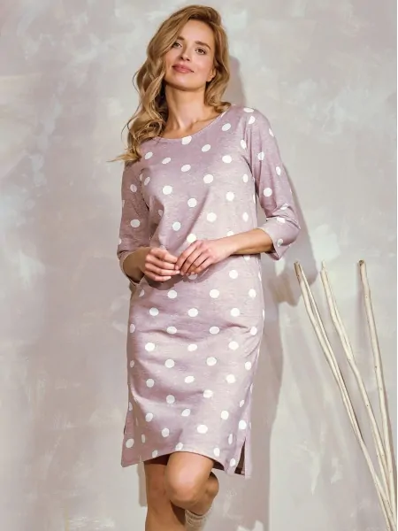 Женская ночная сорочка из нежного хлопка в горошек Taro Dolly 3213 S-XL