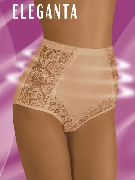 Women's high shaping panties with lace Wolbar Eleganta