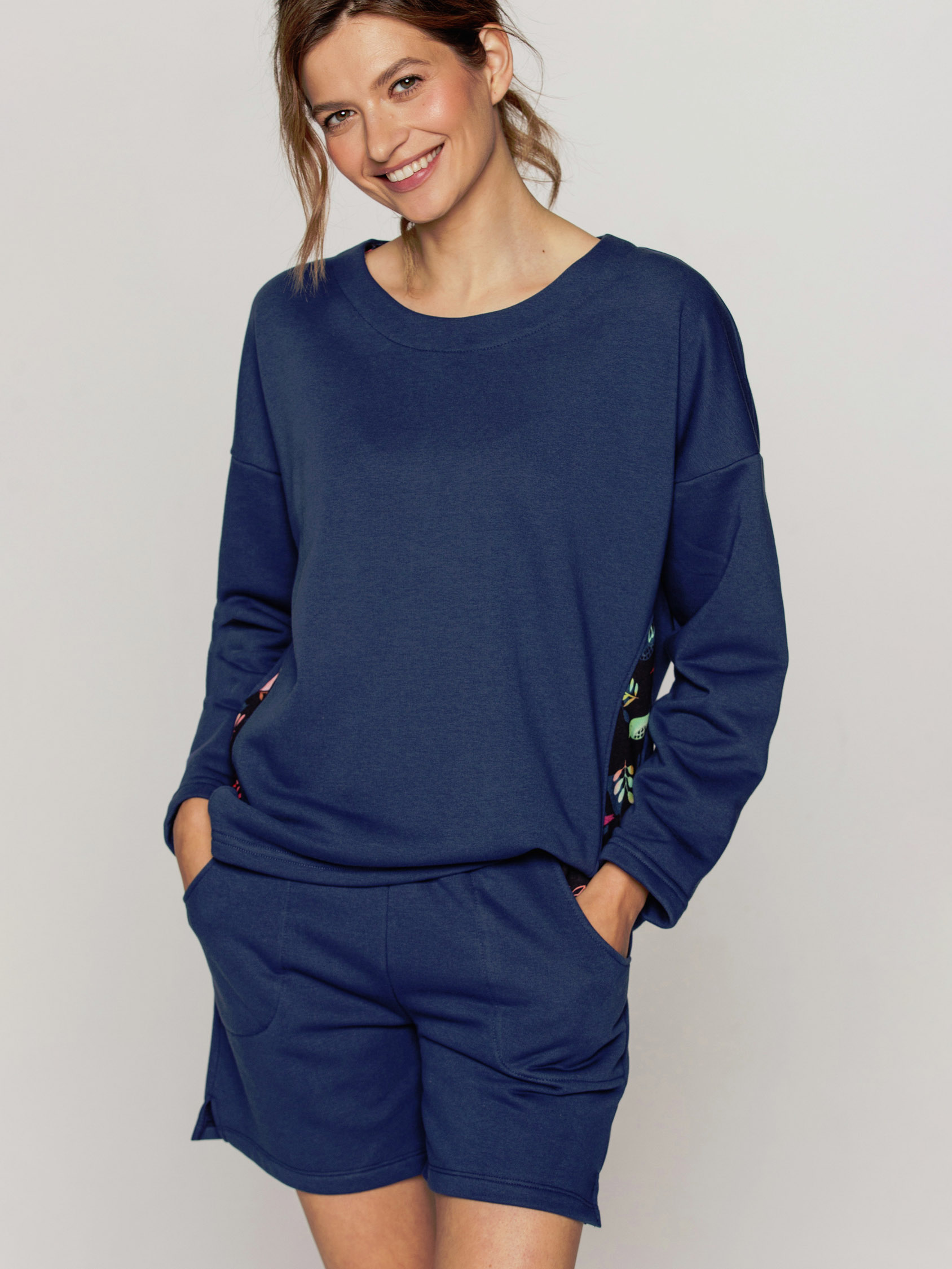 Женская тёплая однотонная хлопковая пижама / домашний комплект с шортами Cana 933 #2